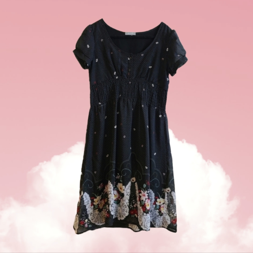 Kawaii Vintage Y2K 90s dELiA*s Black Baby Doll Dress